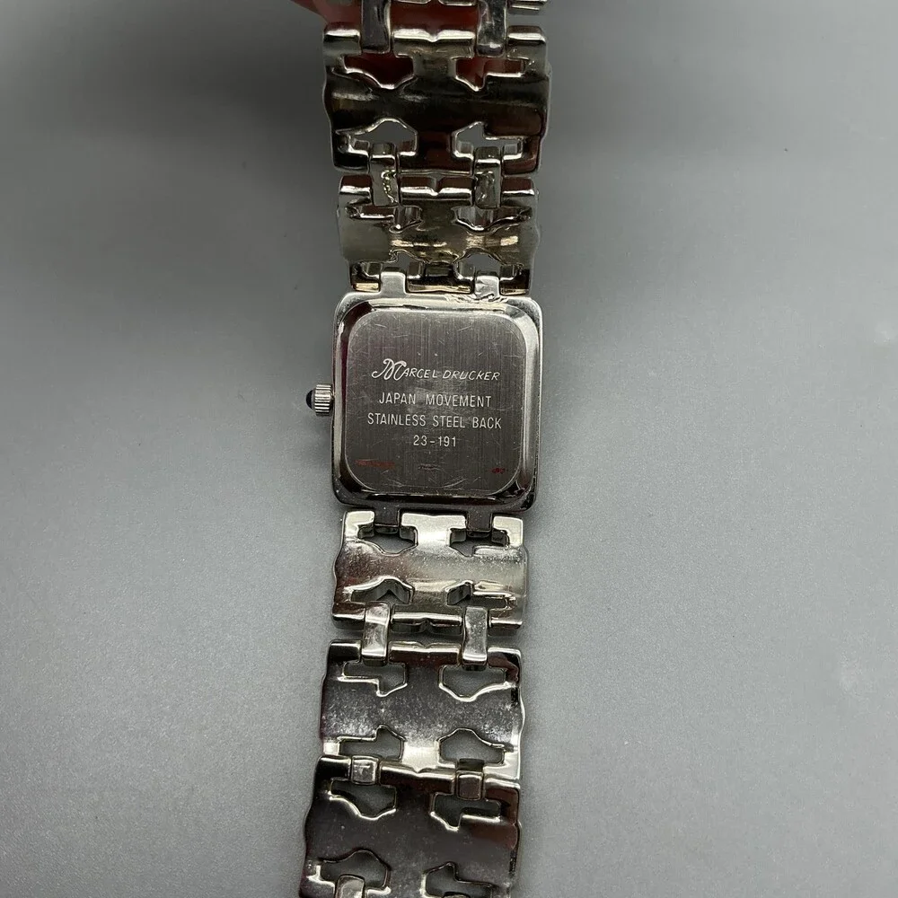Marcel Drucker Womens Watch 22mm MOP Dial Silver Tone Crystals New Battery 8